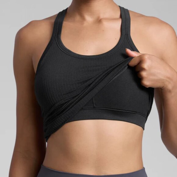 CRZ Yoga Seamless Racerback Built in Bra Ribbed Tank - Picture 4 of 8